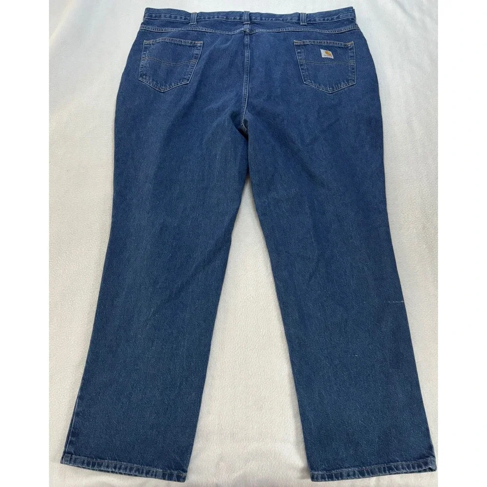 Carhartt Mens Relaxed Fit Straight Leg Jeans Blue Denim 46x32 381-83
